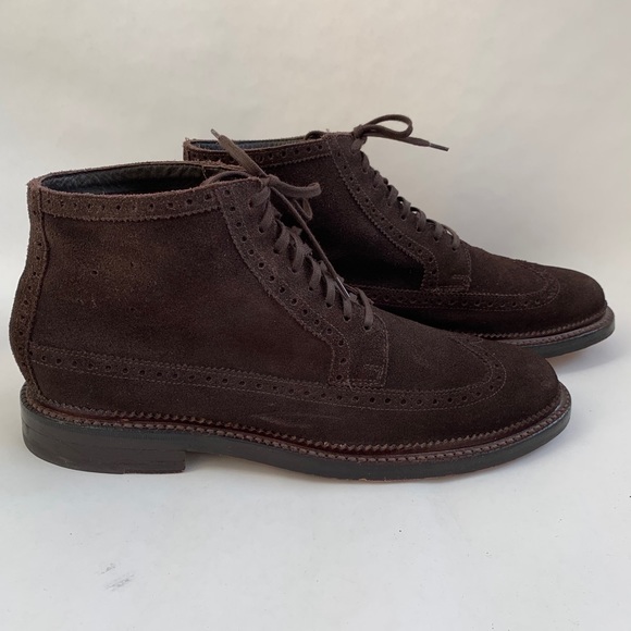 Cole Haan Men’s Wingtip Brown Suede Brogue Boots - Picture 4 of 6